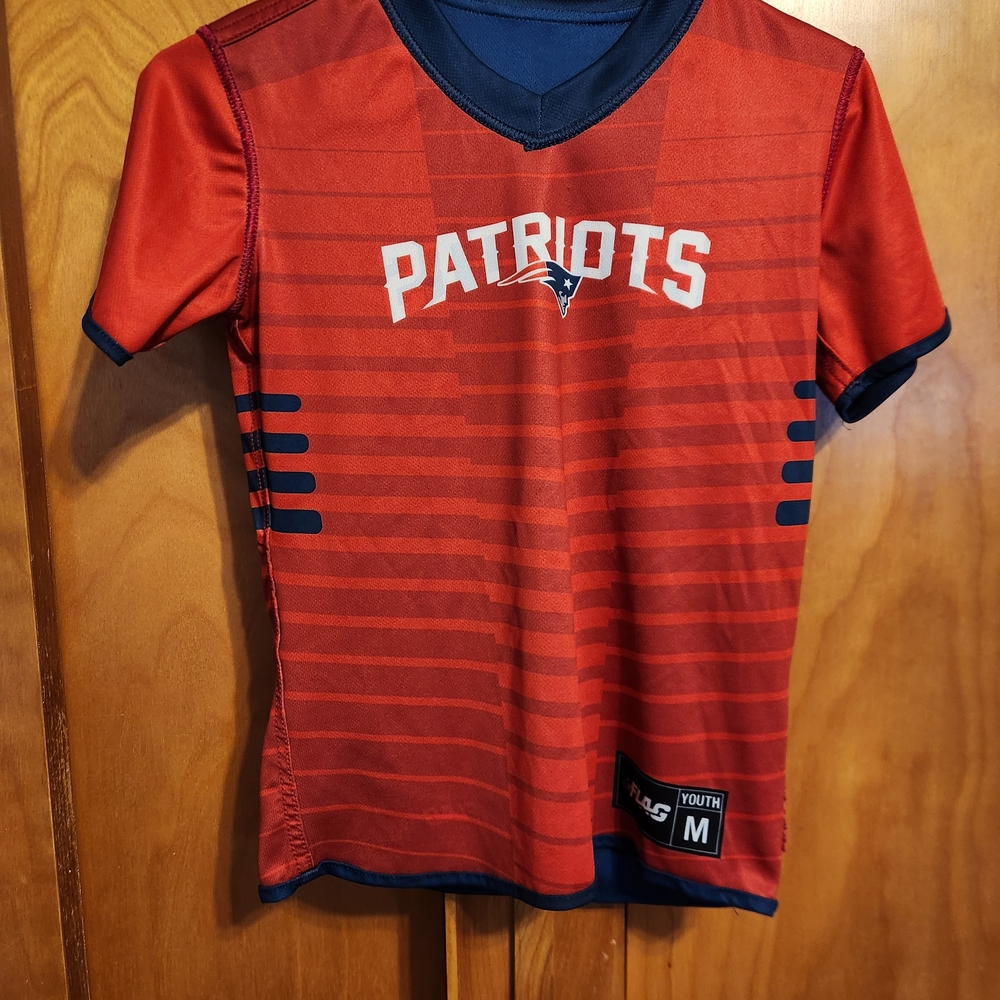 NFL Flag Patriots Youth Red and Navy Reversible Jersey